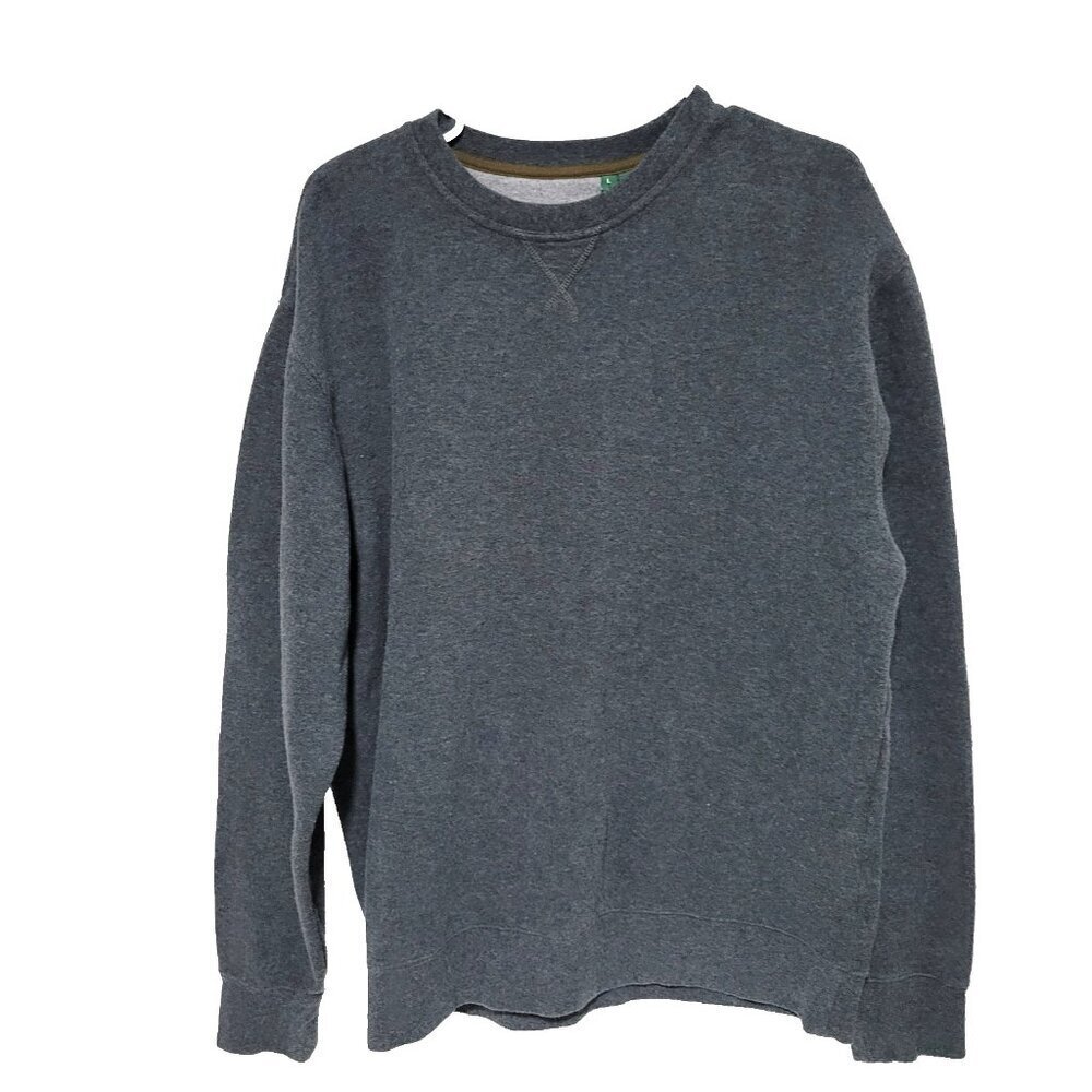 ORVIS Pullover XL Men's Grey Long Sleeve Mid Weight 100% Cotton Casual EUC